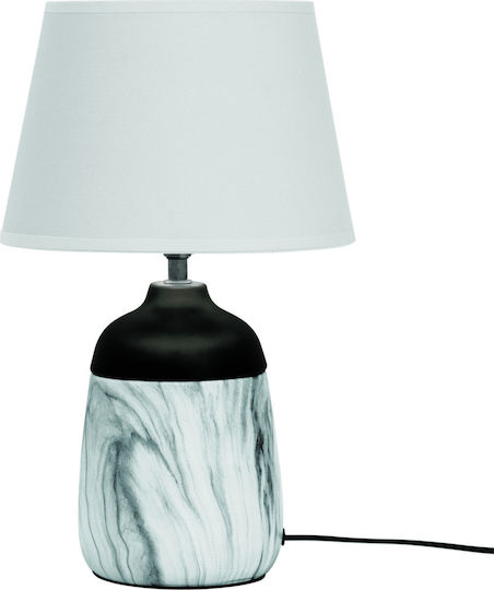 Viokef Regina Ceramic Table Lamp for Socket E14 with White Shade and Base