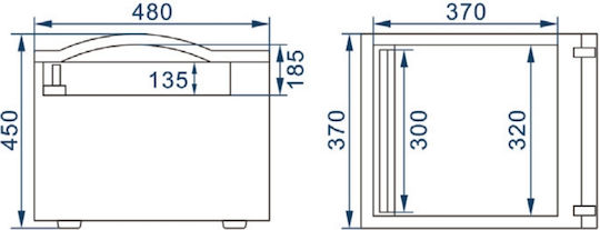 Dynamic Συσκευή Vacuum Εσωτερική με Μέγιστο Μήκος Σφραγίσματος 370mm