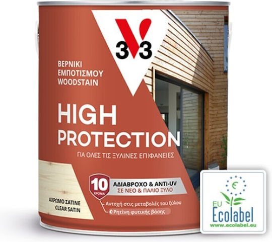 V33 High Protection Woodstain Satin,σατεν 2.5Es