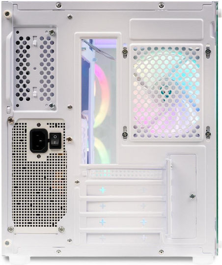 Spacer Aquarium Gaming Mini Tower Carcasă PC cu Deschidere Laterală și Iluminare ARGB Albă