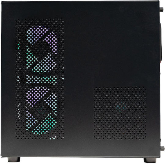 Spacer Aquarium Gaming Mini Tower Carcasă PC cu Panou Lateral și Iluminare ARGB Neagră