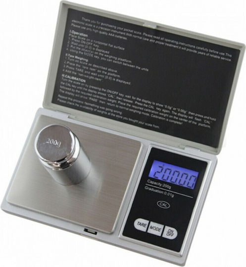 Electronic Precision Commercial Scale with Weighing Capacity of 0.5kg and Division 0.1gr