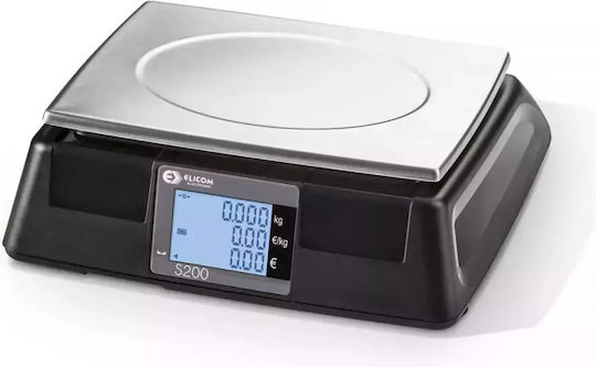Elicom S300FM Electronic Retail Scale with Weighing Capacity of 30kg and Division 10gr