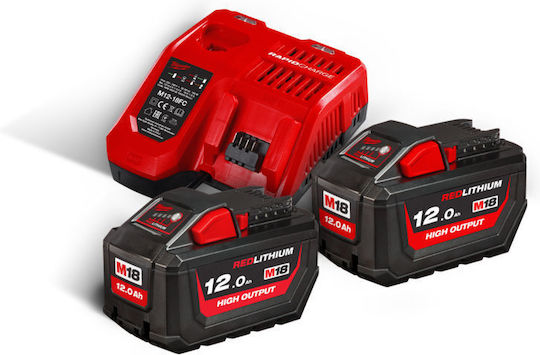 Milwaukee Batterie-Set Lithium Kapazität 4Ah 18V mit Ladegerät