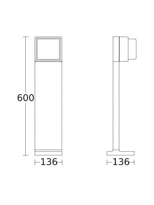 Steinel Outdoor Floor Lamp Small Post LED 9W with Warm White Light IP44 Gray