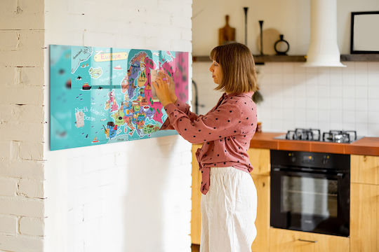 Magnetic Board Europe Map One Magnet 120x60