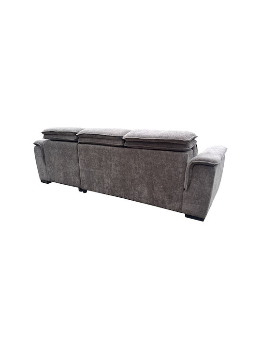 Canapea Colțar Pat cu Colțul Stâng Gri 251x168x82εκ.
