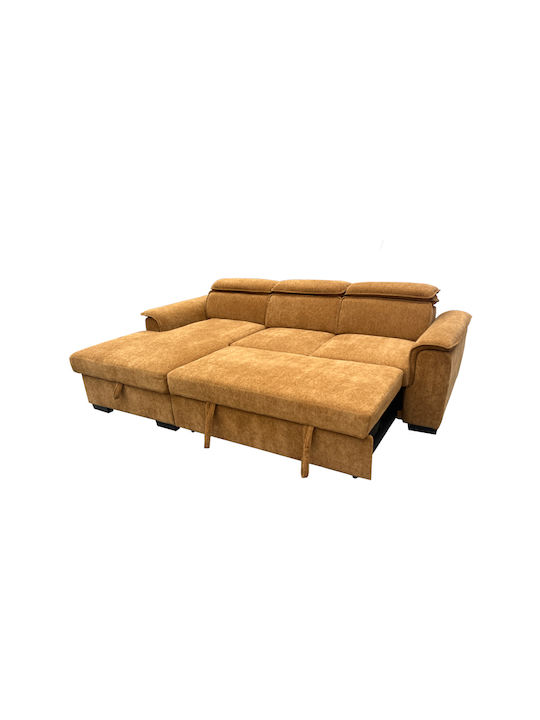 Corner Couch Bed with Right Corner Camel 251x168x82 cm