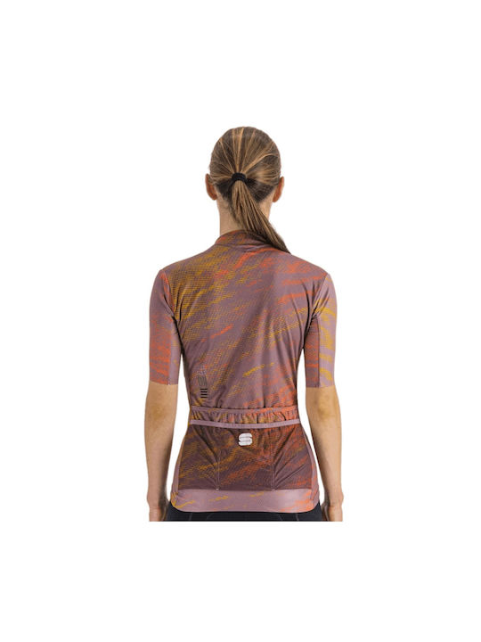 Sportful Tricou De Ciclism Pentru Femei Cu Mâneci Scurte Violet