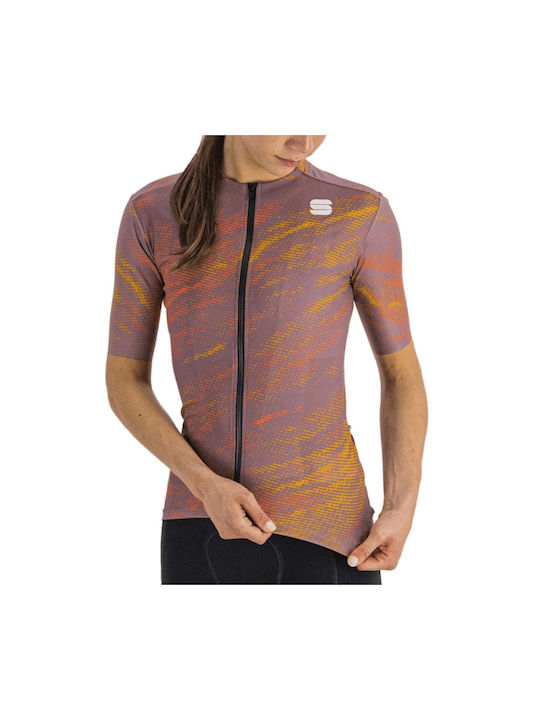 Sportful Tricou De Ciclism Pentru Femei Cu Mâneci Scurte Violet