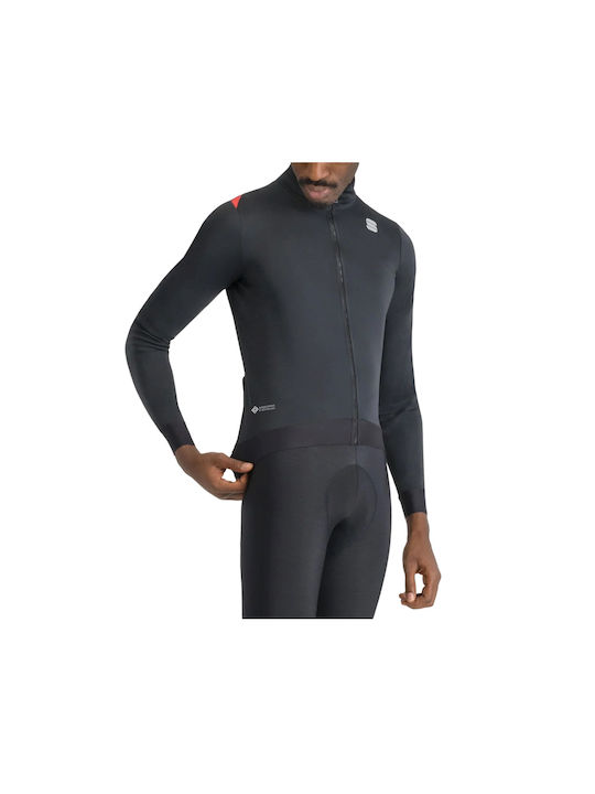 Sportful Tricou De Ciclism Pentru Bărbați Mânecă Lungă Negru