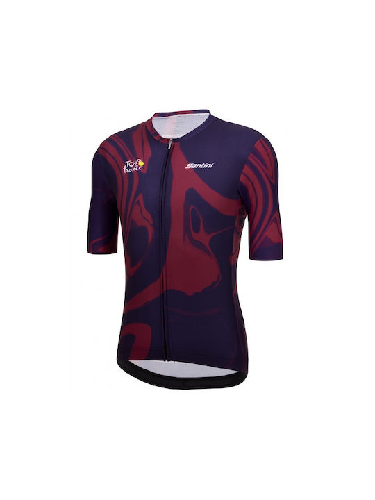 Santini Männer Kurze Ärmel Fahrradtrikot Rot