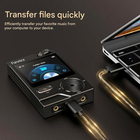 Hifi MP3 Player 64GB cu Ecran TFT Negru