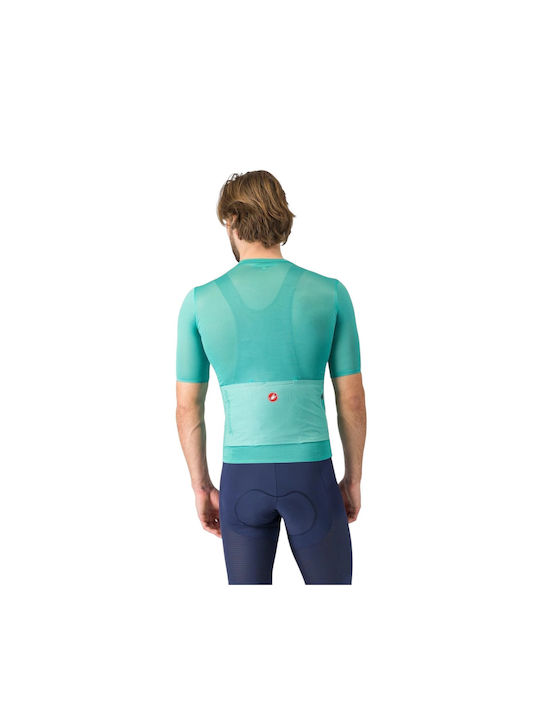 Castelli Tricou De Ciclism Pentru Bărbați Cu Mâneci Scurte Verde