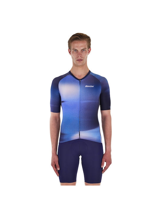 Santini Kurze Ärmel Fahrradtrikot Blau