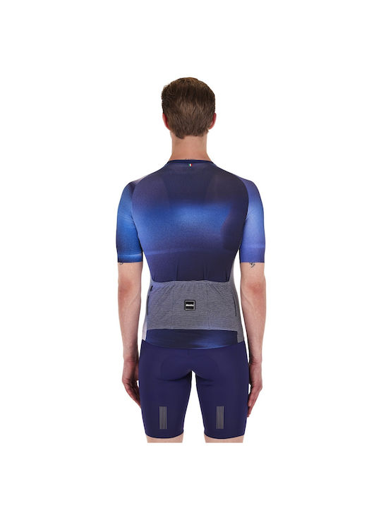 Santini Kurze Ärmel Fahrradtrikot Blau