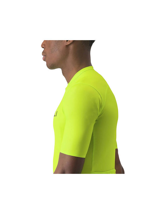 Castelli Tricou De Ciclism Pentru Bărbați Cu Mâneci Scurte Galben
