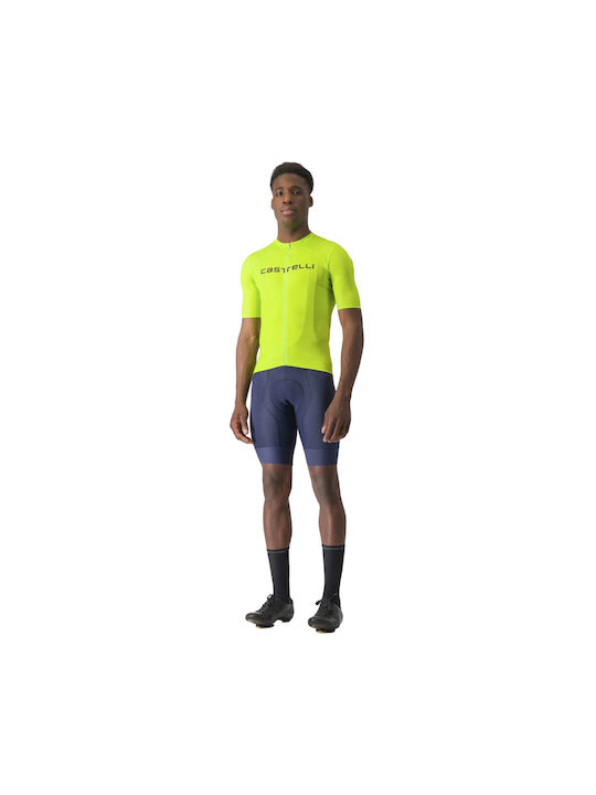 Castelli Tricou De Ciclism Pentru Bărbați Cu Mâneci Scurte Galben