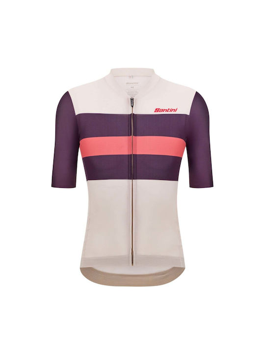 Santini Short Sleeve Beige Cycling Jersey