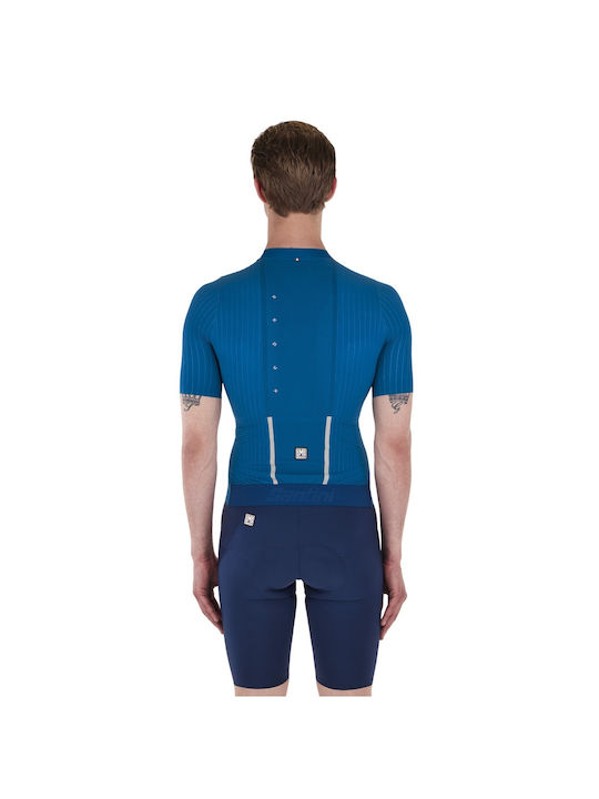Santini Tricou De Ciclism Cu Mâneci Scurte Pentru Bărbați Albastru