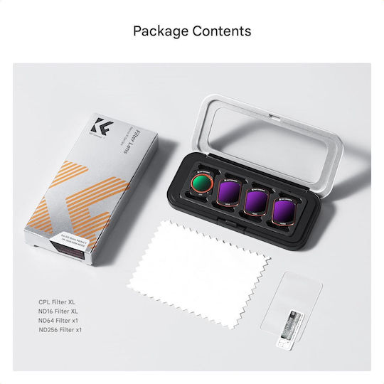 K&F Concept Fd161 Set de filtre magnetice DJI Osmo Pocket 3/4 4 buc CPL ND16 ND64 ND512 sticlă optică cadru din aluminiu montare magnetică rapidă reducerea reflexiilor controlul luminii accesorii profesionale foto-video pentru gimbal DJI