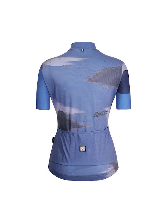 Santini Santini Damen Kurze Ärmel Fahrradtrikot Blau