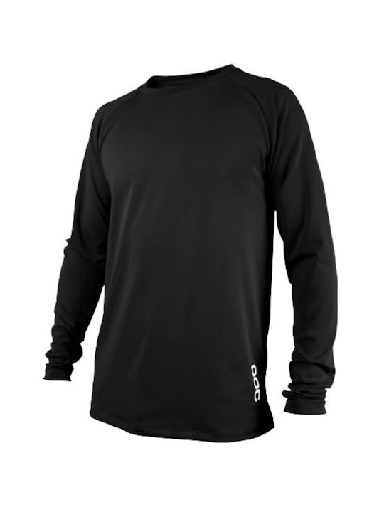 Poc Essential Tricou De Ciclism Munte Mânecă Lungă Negru