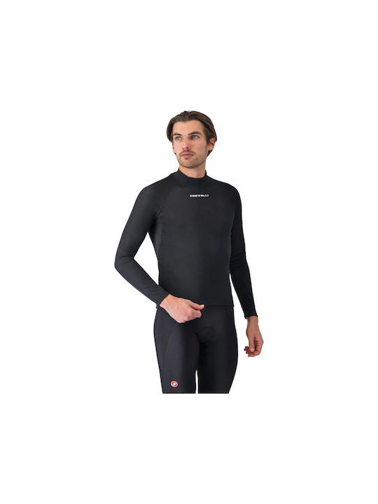 Castelli Tricou De Ciclism Pentru Bărbați Mânecă Lungă Negru