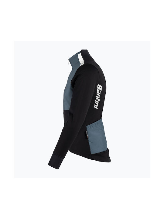 Santini Tricou De Ciclism Pentru Bărbați Mânecă Lungă Drum Negru