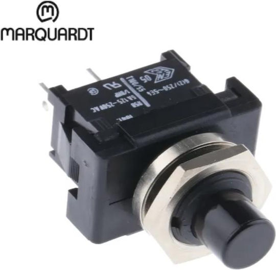 Pushbutton Rocker 1 X On-Off Single Pole SPNO 2 Pin 6A/250VAC 23.9x16.6x23mm Marquardt 1841.1201 Quick Connect Terminal 4.8 X 0.8