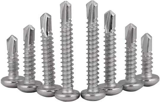 Inox Cross Drilling Screw M4.2 Diameter and 19mm Length Hardcase Set 100 Pieces Psomaki