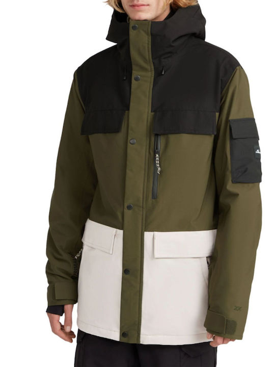 O'Neill 2500103-46028 Geacă pentru bărbați pentru schi și snowboard kaki