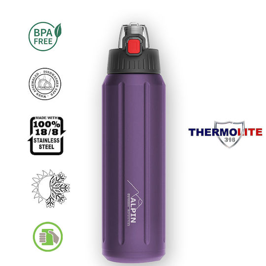 Alpin Recycelbare Thermosflasche Rostfreier Stahl / Aluminium BPA-frei 450ml Lila