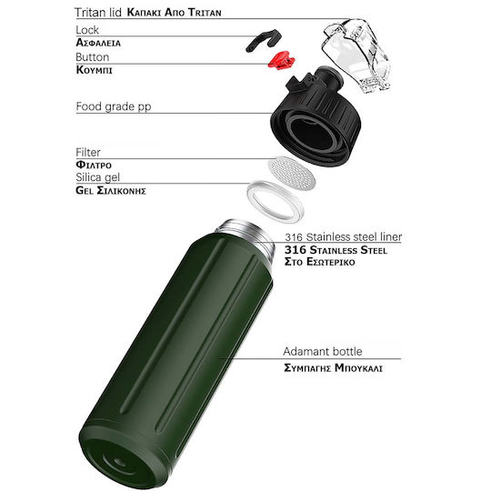 Alpin Recycelbare Thermosflasche Rostfreier Stahl / Aluminium BPA-frei 450ml Lila