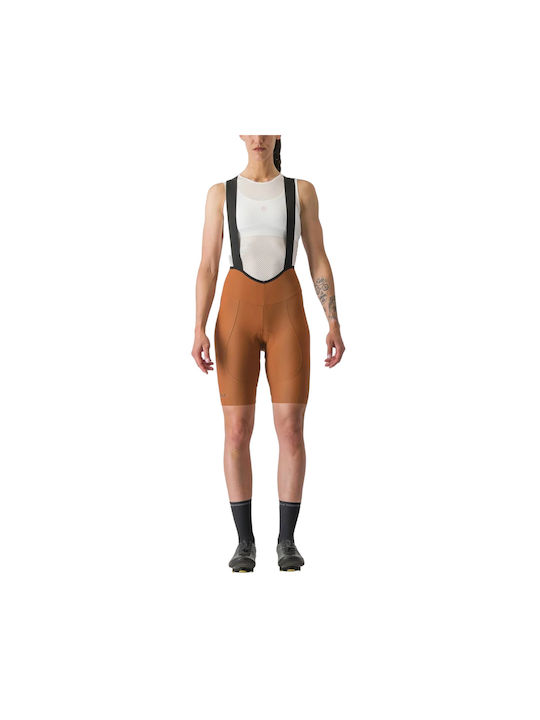 Castelli Pantaloni De Ciclism Pentru Femei Cu Bretele Maro