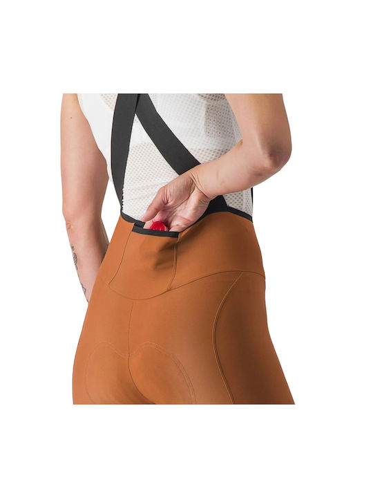 Castelli Pantaloni De Ciclism Pentru Femei Cu Bretele Maro