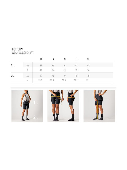 Castelli Pantaloni De Ciclism Pentru Femei Cu Bretele Negri