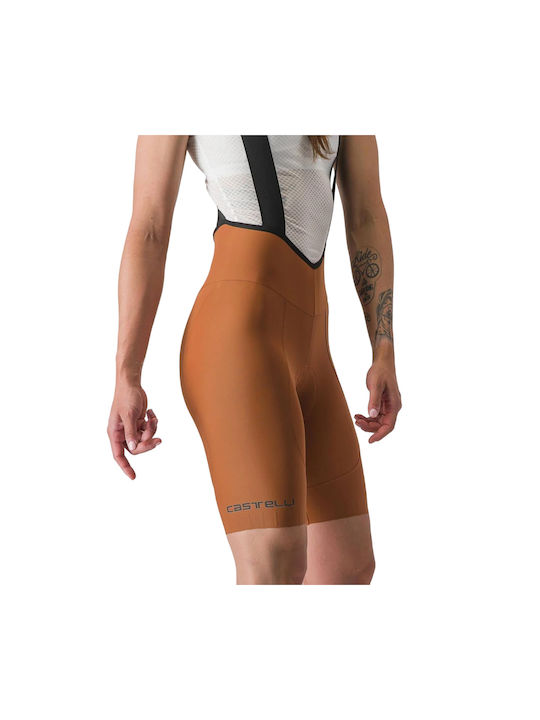 Castelli Pantaloni De Ciclism Pentru Femei Cu Bretele Maro