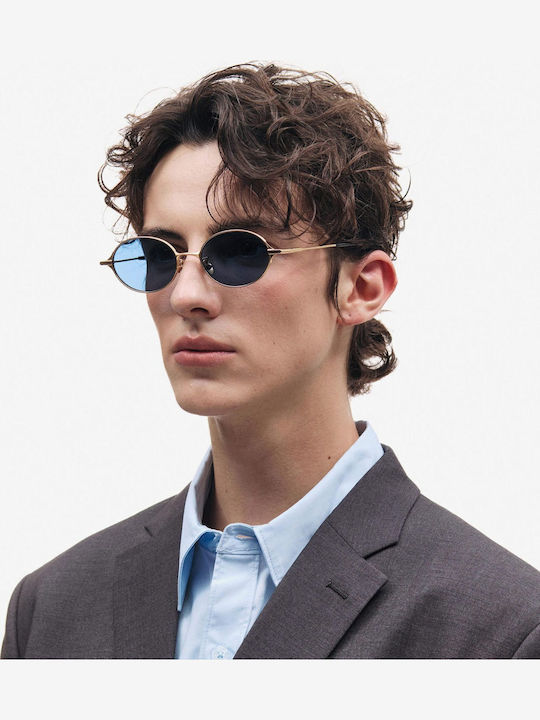 Projekt Produkt Unisex Sunglasses with Metallic Frame Gold and Blue