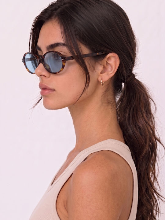Luigi Ochelari De Soare Unisex Cu Ramă Din Plastic Albastru Deschis Și Lentile Albastre