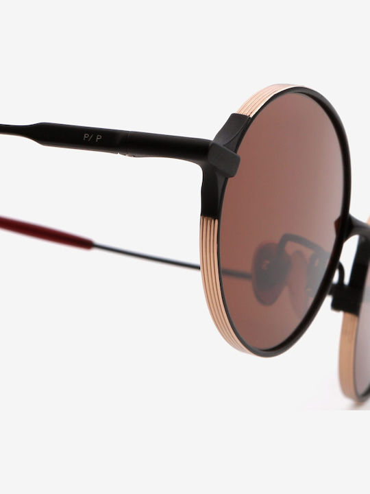 Projekt Produkt Unisex Sunglasses with Metallic Frame Black / Brown