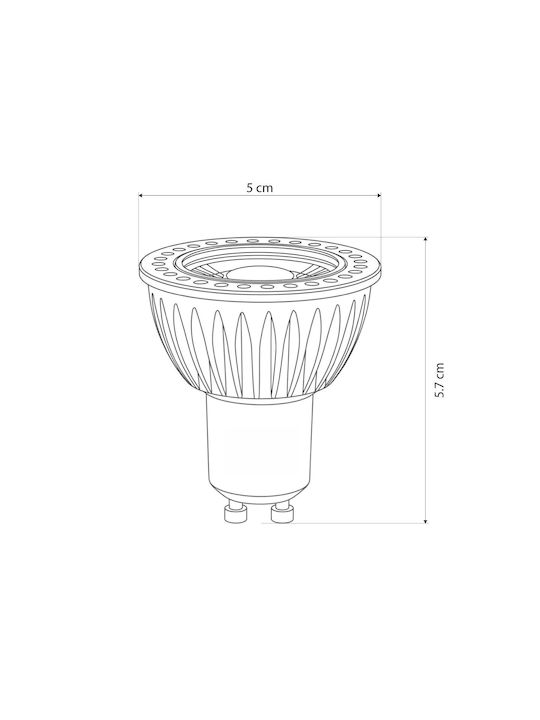 kelvo Metallic Recessed Spot with Built-in LED and Warm White Light White 5x5cm