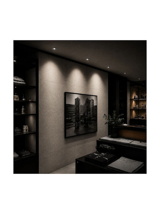 kelvo Metallic Recessed Spot with Built-in LED and Natural White Light White 5x5cm