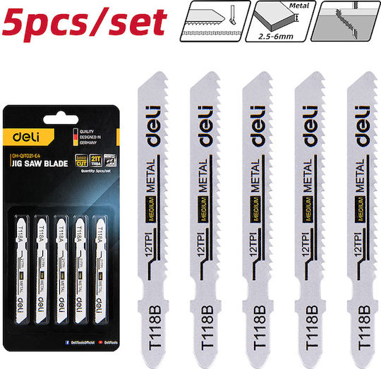 Deli DH-QJT012-E4 Blades for Metal 5 Pieces