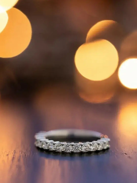 Women's Ring with Zircon in 9K White Gold