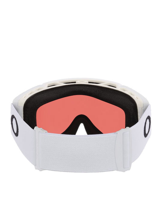 Oakley M Snow Mască Ski & Snowboard pentru Adulți Albă cu Lentilă Roz