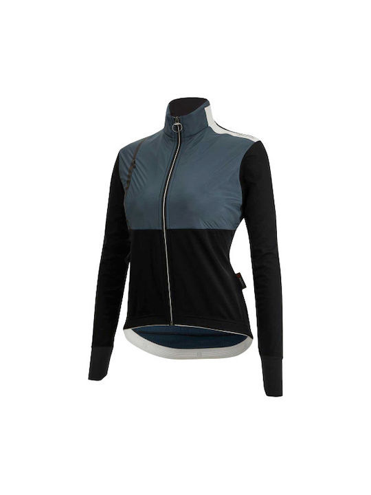 Santini Women's Long Sleeve Cycling Windbreaker Jacket Black