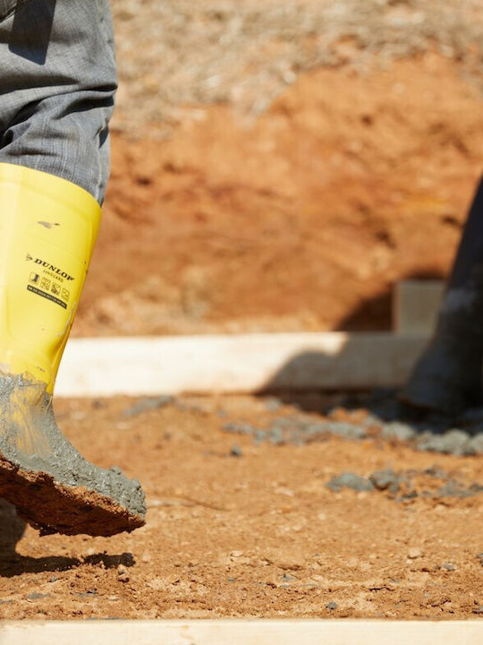 Dunlop Cizme de protecție de lucru până la gleznă galbene