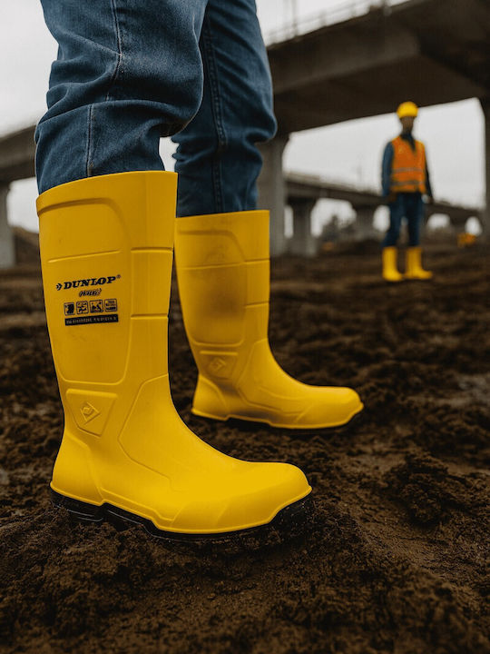 Dunlop Cizme de protecție de lucru până la gleznă galbene