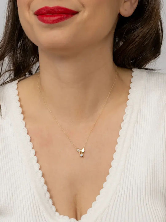 Dreifach Halskette mit Träne-Design aus 9K Gold mit Zirkon